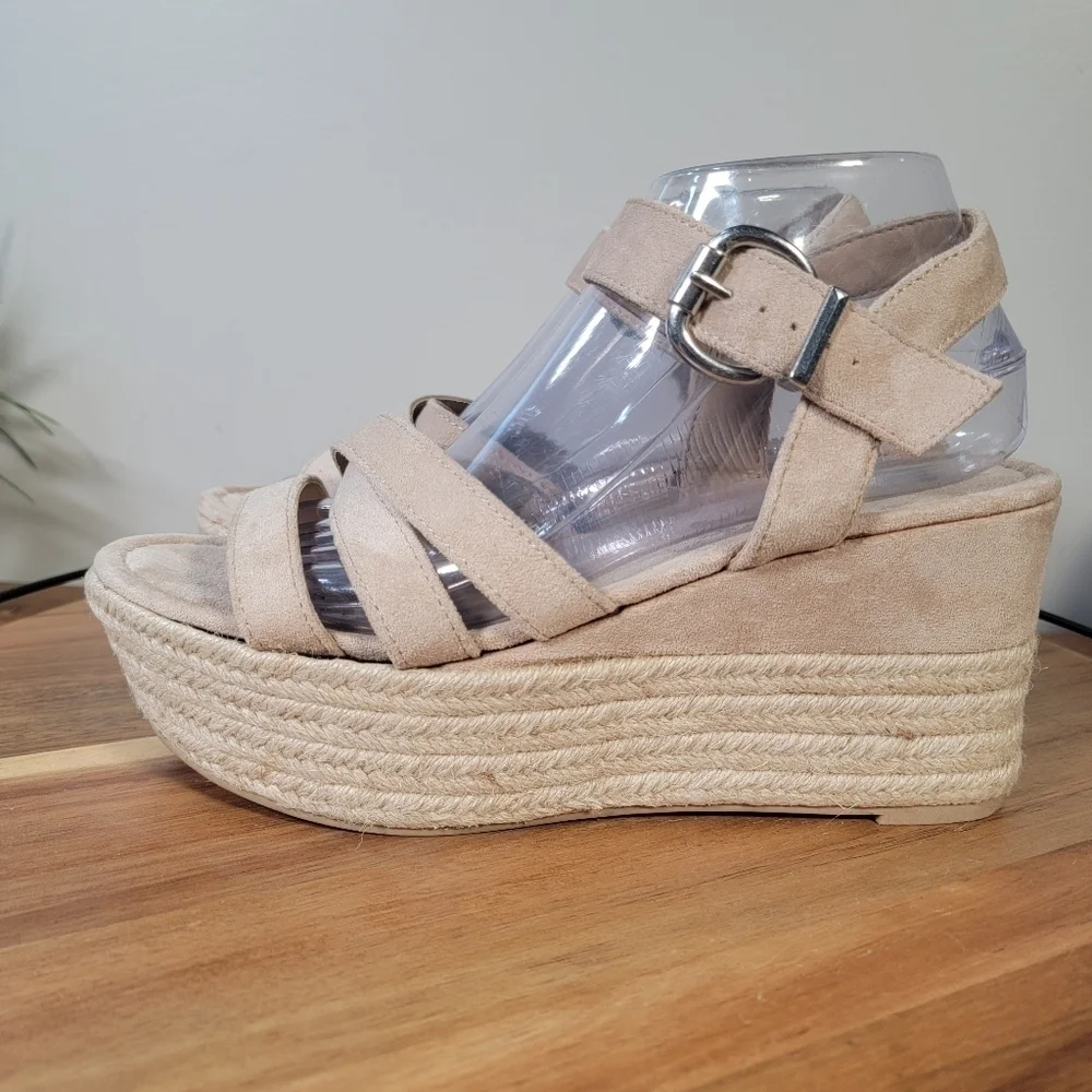 Madden NYC Charlette Strappy Sandal Wedge Espadrilles Size 8.5